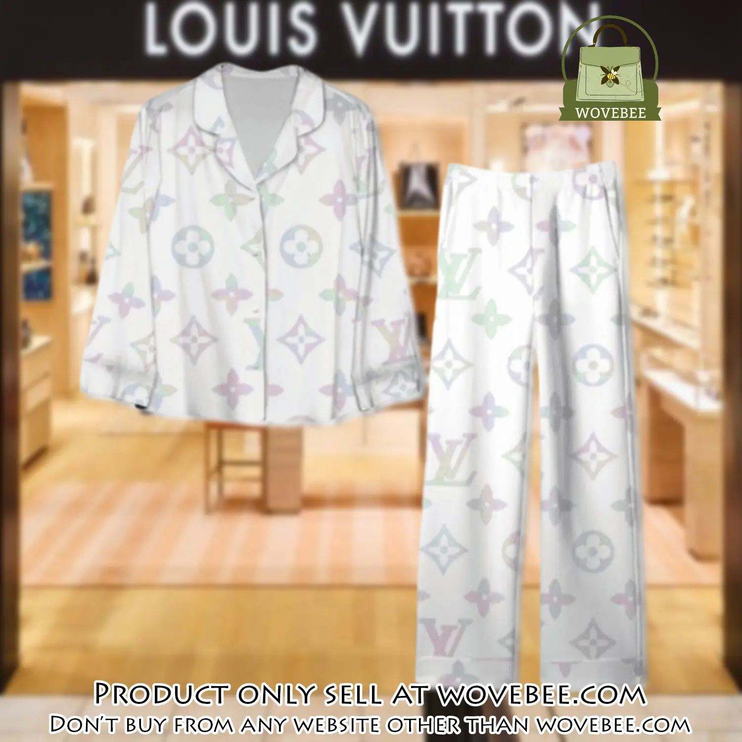 Trending luxury lv satin pajama set pjs1105 wvb1349799